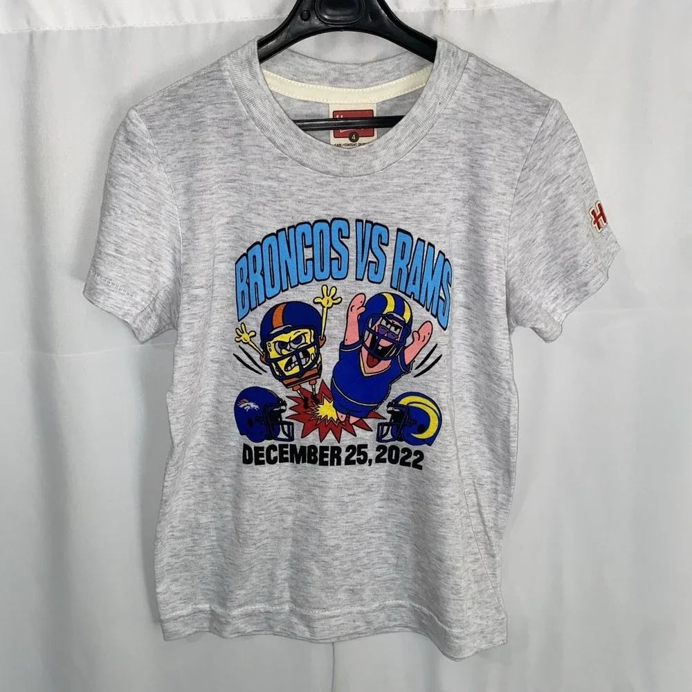 Homage SpongeBob SquarePants LA Rams Denver Broncos T Shirt Kids Toddler 4T